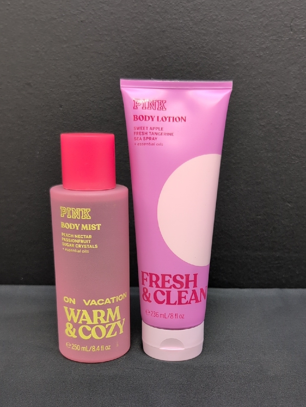 Victoria Secret Pink Fresh & Clean Body Lotion Warm & Cozy Body Mist Set